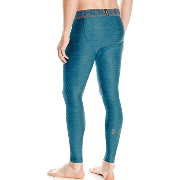 UA Heat Gear Bayou Blue Printed Training Tight - Picture 4 of 8